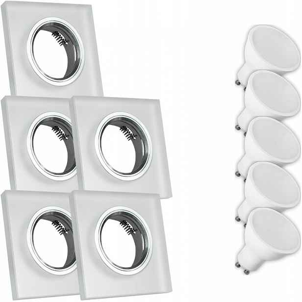5X Skleněná Lampička Moderní Kulaté Stropní Svítidlo Kolo Silné Sklo Námraza Led Žárovka 10W