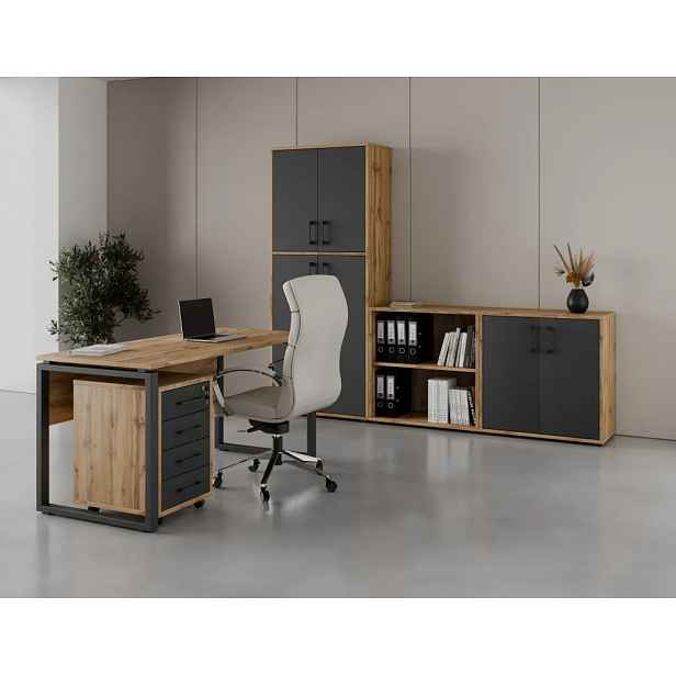 Kancelářská sestava NEJBY GIANNI PREMIUM 2, dub wotan/antracit