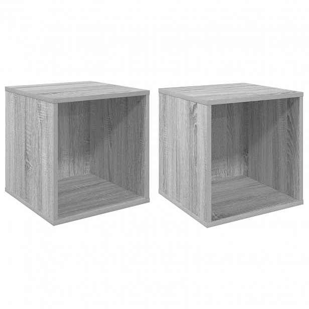 vidaXL Krabice na vinylová alba 2 ks Šedý Sonoma 37 x 36,5 x 38 cm