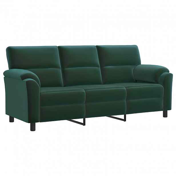 vidaXL Pohovka Tmavě zelená 214 x 85 x 93 cm Samet