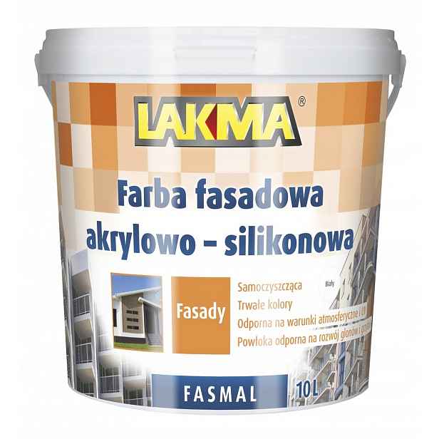 Barva Fasádní emulze Bílá Fasmal Lakma 10 L