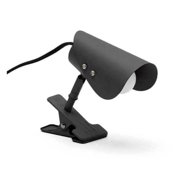 Černá kovová stolní lampa s klipem (výška 16 cm) Jula – Kave Home