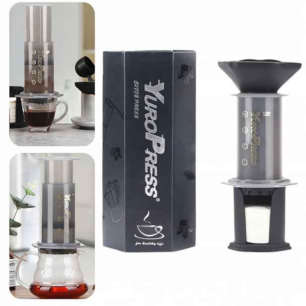 Přenosný pístový kávovar 240 ml Kávovar na čaj a kávu 150 filtrů