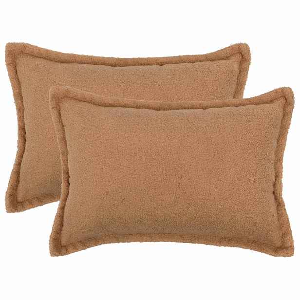vidaXL Povlak na polštář 2 pcs HOUTEN Béžová 30 x 50 cm Bouclé