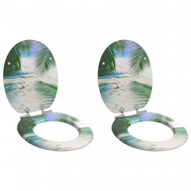 vidaXL Toaletní prkno 2 pcs Zelená 44 x 38 cm Kompozitní dřevo