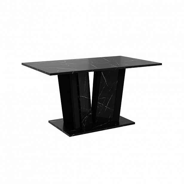 Home Collective KONFERENČNÍ stolek 100 cm, černý, mramorový dekor