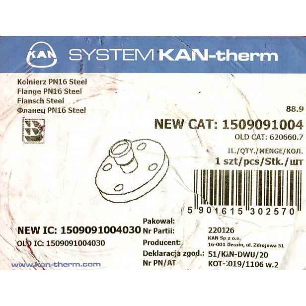 Ocelová Příruba PN16 Systém Kan-therm