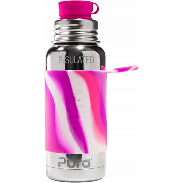 Pura Kiki termoska lahev na pití Termoláhev Sport 475 ml Růžová Swirl s pítkem
