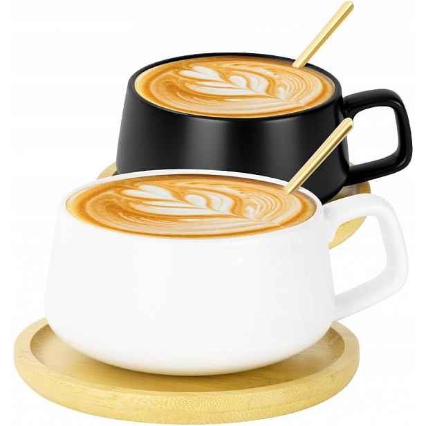 Šálky Na Cappuccino 320 ML, Sada 2 Ks S Podšálkem