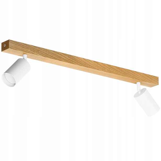 Spot Led Stropní Svítidlo Dubová Tuba Modern 60 cm 2 x GU10 Bílá Nástěnný