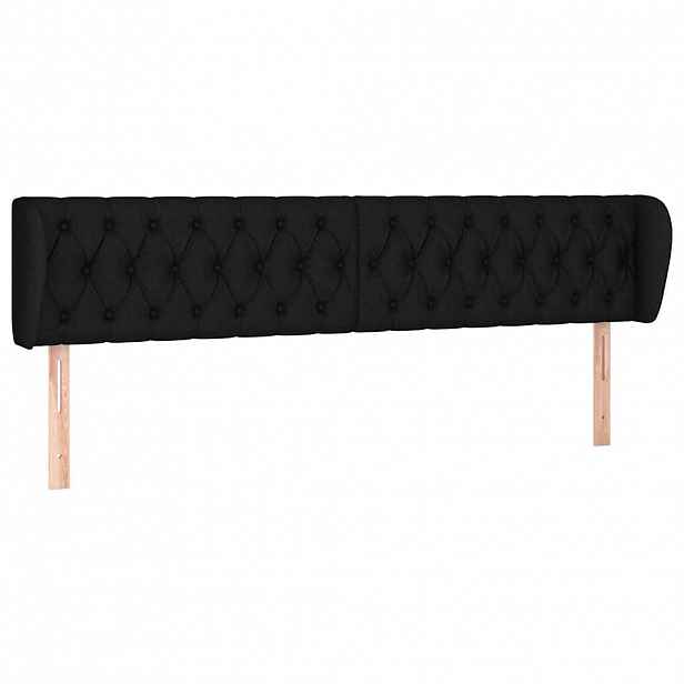vidaXL Čelo postele typu ušák černé 183x23x78/88 cm textil