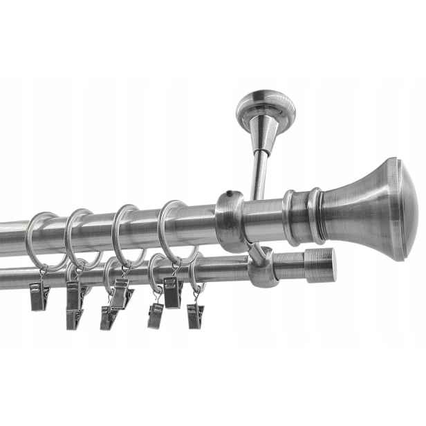Dvojitá Garnýž , nikl, mix konců Imperia Deco 25+19 mm, 120 cm