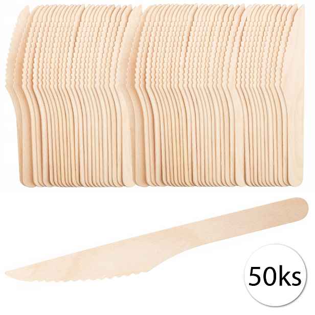 GASTROSTAF EKO-6 Jednorázový dřevěný příbor, nože 16cm 50ks