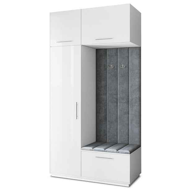 MASSENO MODERNÍ PŘEDSÍŇOVÁ SESTAVA REMA, 120/240/60 cm, bílá