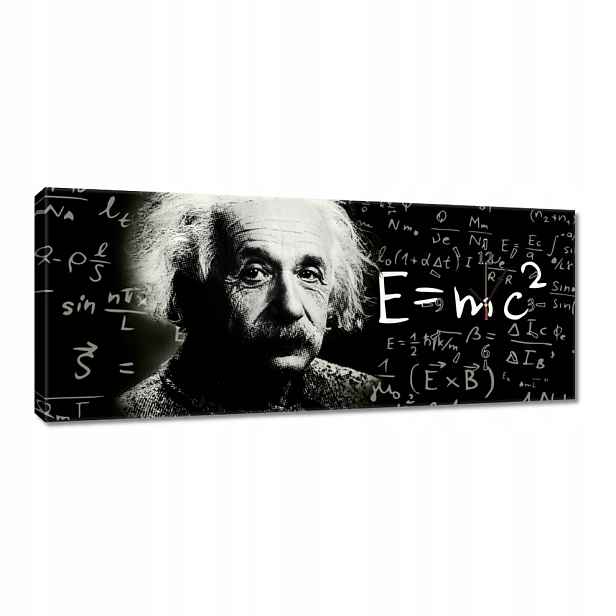 Nástěnné hodiny 100x40 Albert Einstein E=MC2