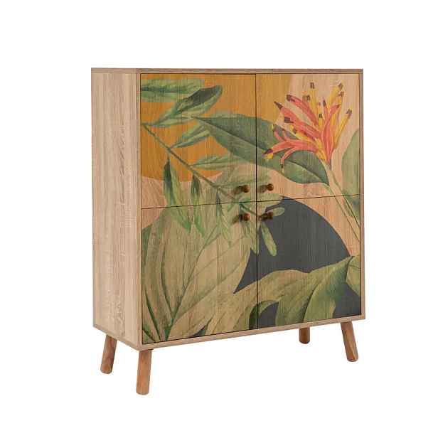 Casarredo Komoda Multilüx Saka - dub Sonoma / zelená / žlutá