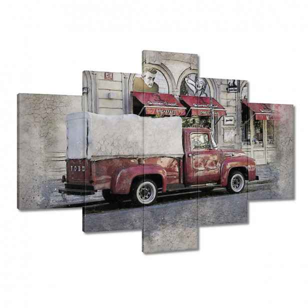 Obrazy 150x105 Červený PickUp z Usa
