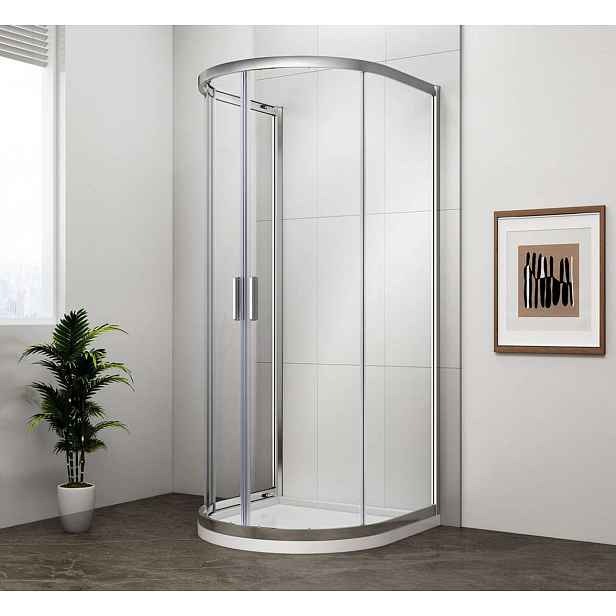 Polysan Easy Line - Půlkruhový sprchový kout 90x90 cm, čiré sklo/chrom EL4615