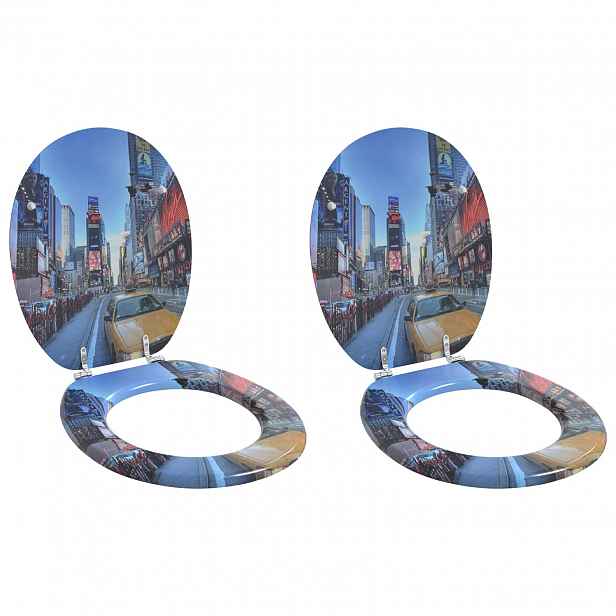 vidaXL Toaletní prkno 2 pcs Šedý 44 x 38 cm Kompozitní dřevo