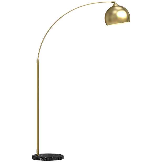 HOMCOM KOVOVÁ STOJACÍ LAMPA ve zlatém odstínu