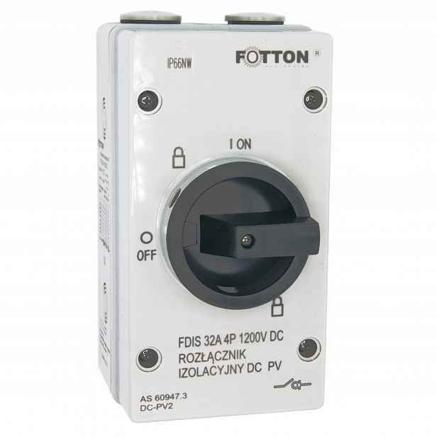 Odpojovač Fdis 32A 4P Ob 0-1 IP66 1200V DC Fotton Siso