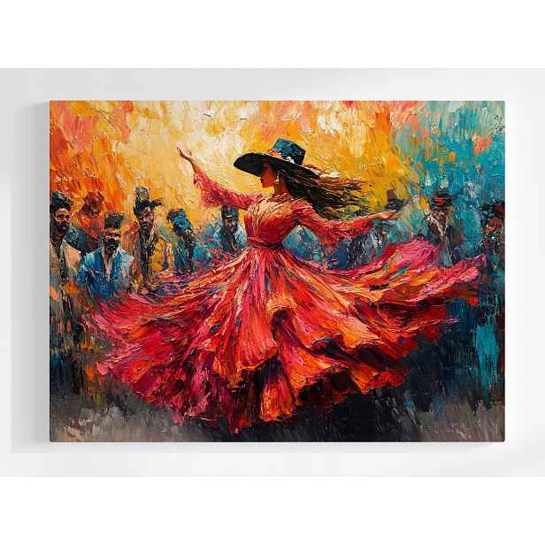 Plakát Žena Tanec Španělsko Flamenco Vášeň Pohyb 100x75