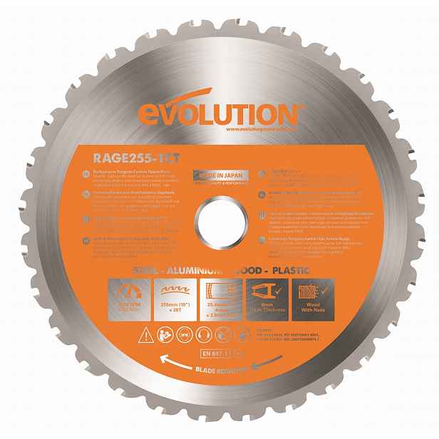 Řezací kotouč Evolution Rage 255 x 25,4 mm 28 zubů