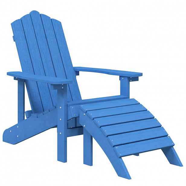 vidaXL Zahradní křeslo Adirondack s podnožkou HDPE akvamarínové