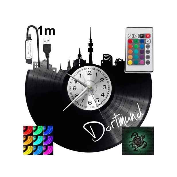 Dortmund Dárek Originální dekorace do domu Hodiny z vinylové desky