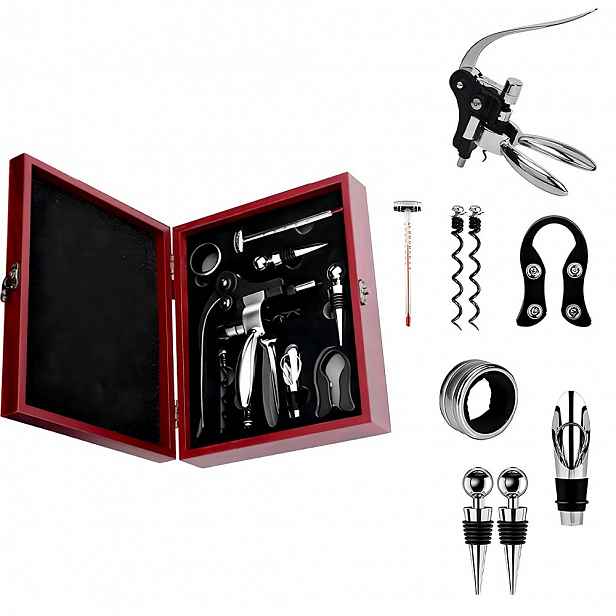 Set na víno Vývrtka otvírák na lahve Dávkovač Termometr Box