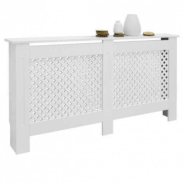 ECD-Germany OBLOŽENÍ RADIÁTORU s voštinovým vzorem 152 x 19 x 82 cm, bílé