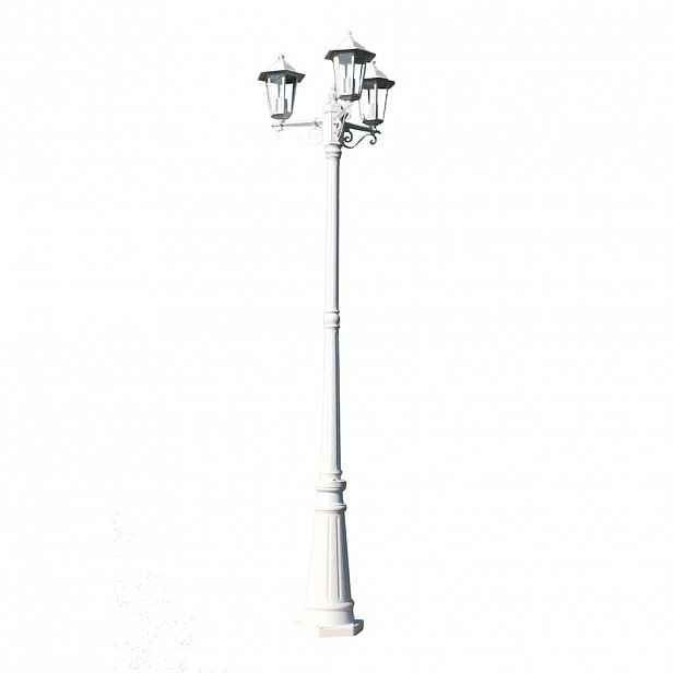 vidaXL Zahradní lampa Kingston, kandelábr se 3 rameny 215 cm, bílý