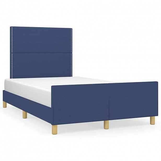 vidaXL Rám postele bez matrace modrá 120x200 cm textil
