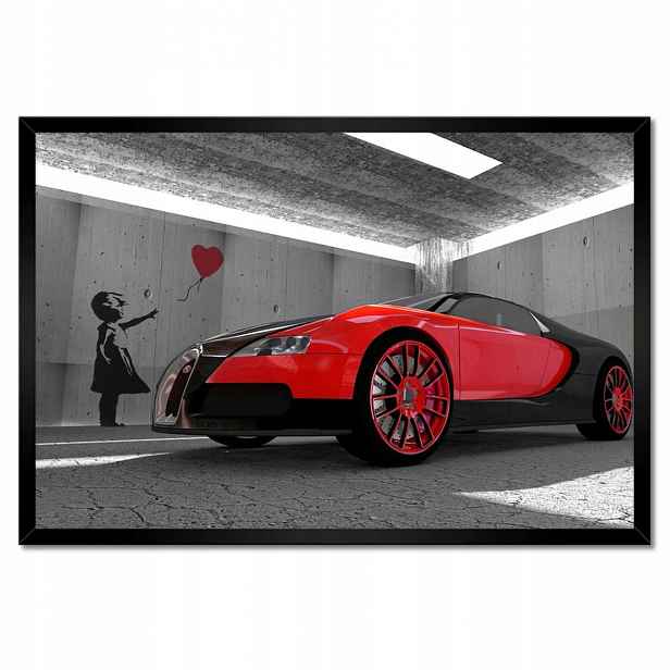 Plakáty v rámu 60x40 Červené Bugatti Veyron