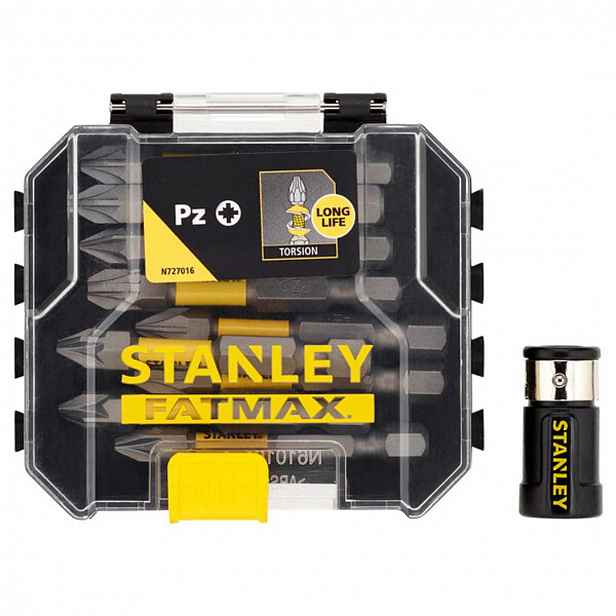 Stanley - 10dílná sada torzních bitů PZ, s držákem bitů STA88565-XJ