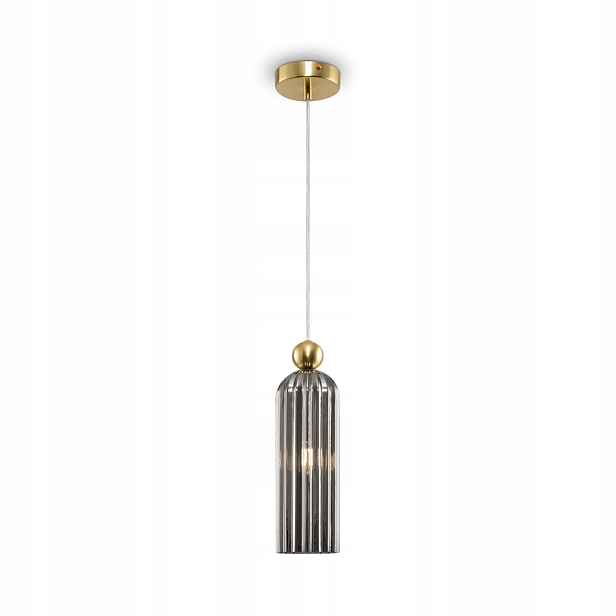 Závěsná lampa zlatá s tlumeným skleněným oválným stínítkem Maytoni