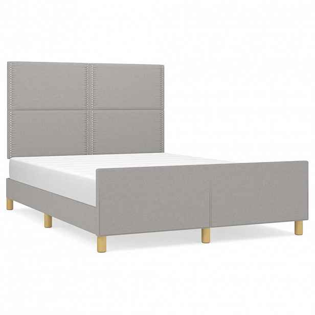 vidaXL Rám postele bez matrace světle šedý 140 x 190 cm textil