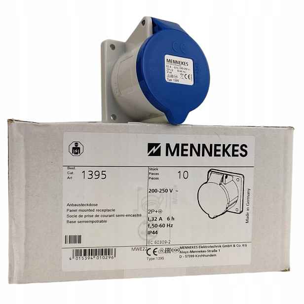 2x Mennekes Tabulová zásuvka 32A 3p 230V IP44 0296
