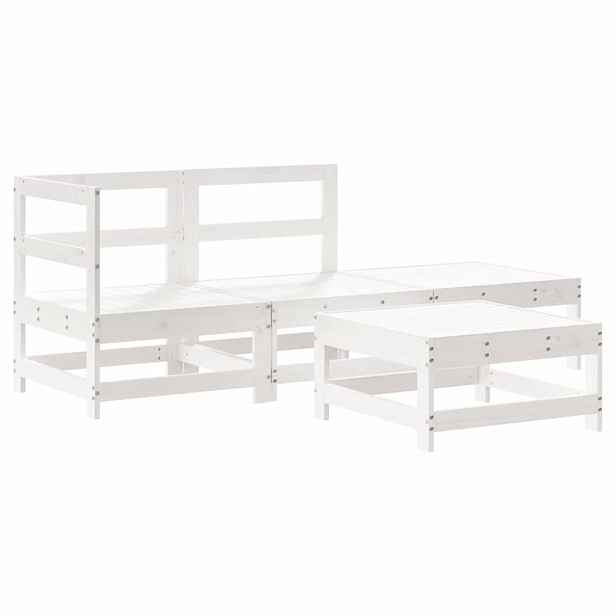 vidaXL 4dílná zahradní sedací souprava bílá masivní borovice