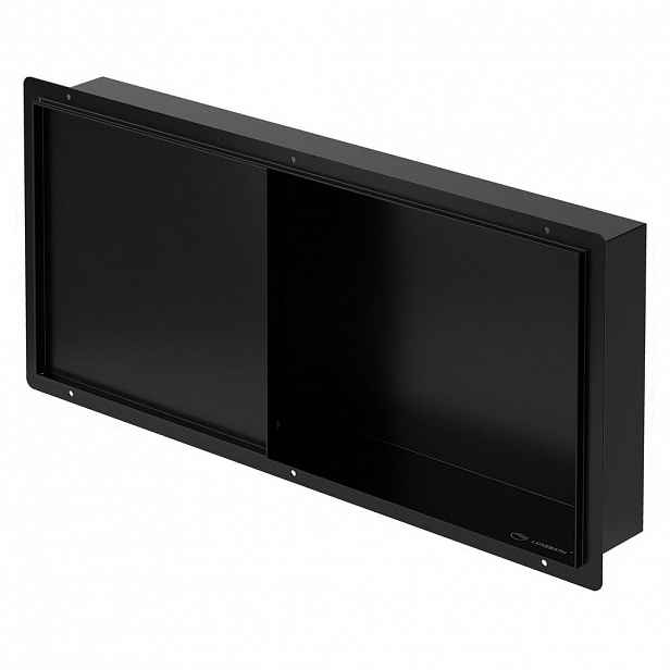 LuxeBath SPRCHOVÁ NIKA z nerezové oceli s obkladovými dvířky, černá, 25,5/55,5 cm