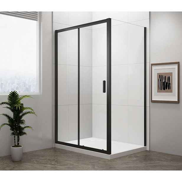 Polysan Easy Black - Sprchový kout 100x70 cm, L/P varianta, čiré sklo/matná černá EL1015B-01