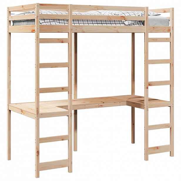 vidaXL Rám postele loft Přírodní 80 x 200 cm Masivní borové dřevo