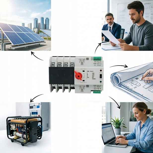 Automatický Dvojitý Vypínač Napájení 4P 100A AC230V