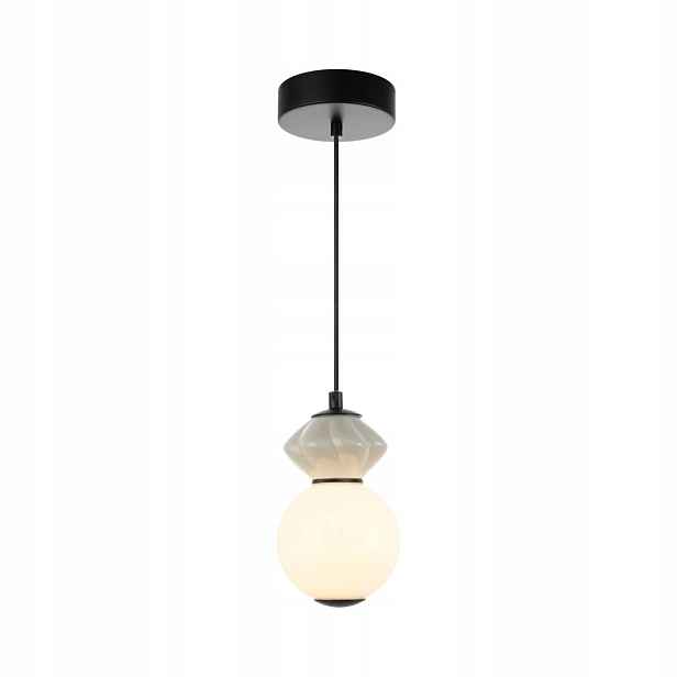 Italux Závěsná lampa Art Deco Balos Led 5W Černá skleněná koule