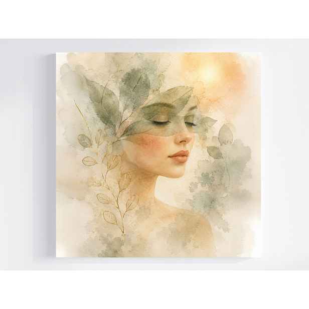 Obraz Na Plátně Canvas Portrét Žena Dívka Vegetace Slunce 50x50