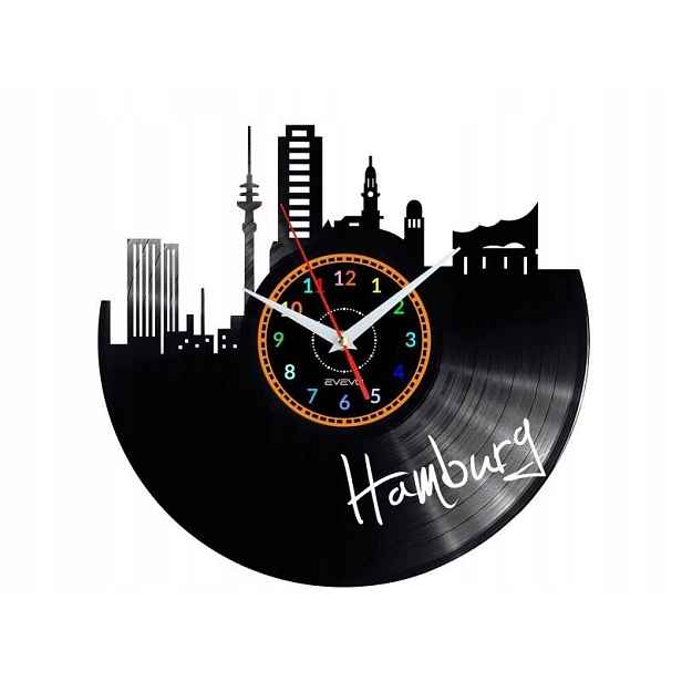 Hamburg Dekorativní Nástěnné Hodiny, Moderní Vinylová Deska Jako Dárek