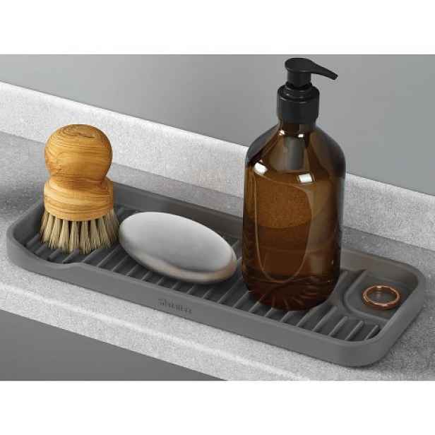 Organizér/odkapávač ke dřezu Tidy-Mat 23x9 cm, šedý