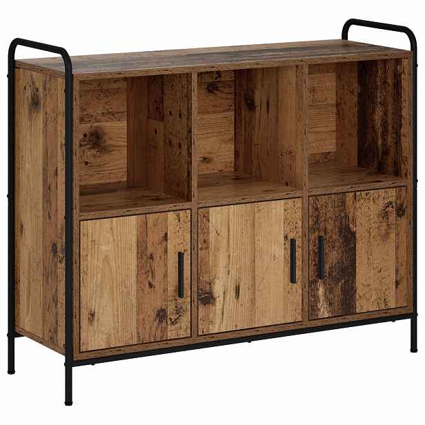 vidaXL Servírovací skříň Staré dřevo 97 x 33 x 81 cm Kompozitní dřevo