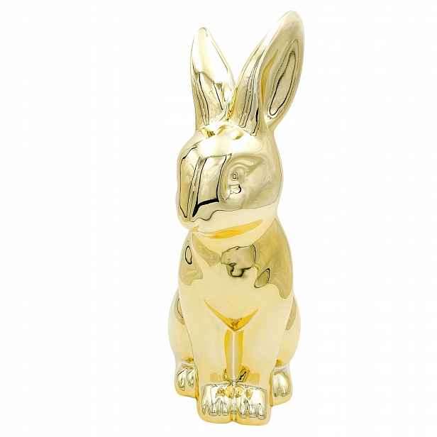Králíček Králíček Velikonoční Vánoční Dekorace Velká Figurka 30 cm Zlatá