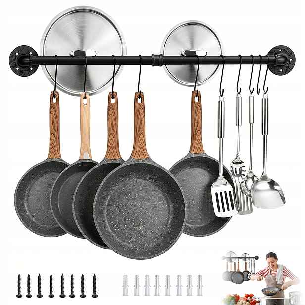 Kuchyňská Tyč Relingová Černá 60CM Loft Univerzální Pro Loft Kuchyně